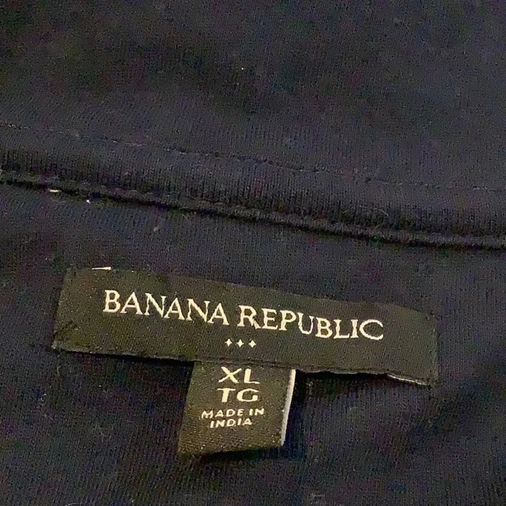 NWOT BANANA REPUBLIC Men’s 1/4 Zip Navy Blue Basic Pullover Golf Preppy Shirt XL